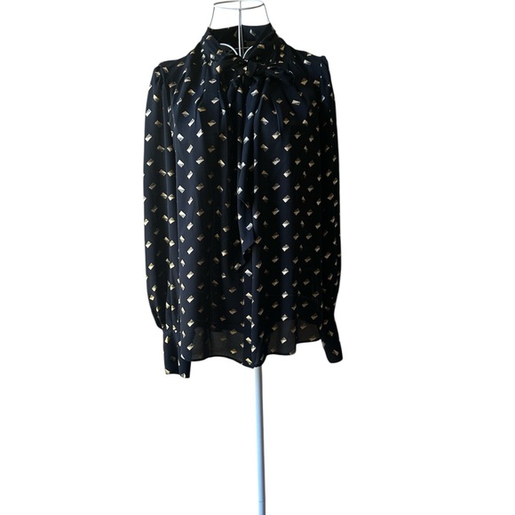 Worthington Black and Gold Blouse - Picture 1 of 9